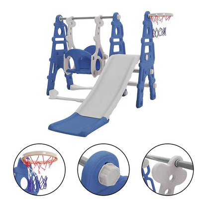 BabyBlush Toddler Swing, Slide & Basketball Playset