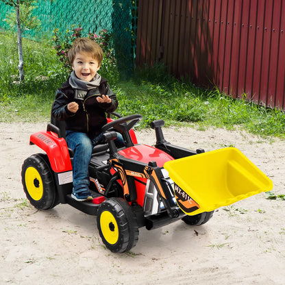 12V Kids Ride-On Excavator Loader with Remote Control