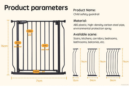 75~147cm Fence Playpen Baby Gate Children's Safety Barrier Stair Security Door for Dogs Pressure-mounted Baby Safety Gate