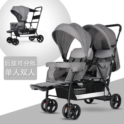 2025The Twin Strollers Sit Back and Forth in The Wheelbarrow, The Size of The Trolley, The Twin Trolley Can Sit and Lie Down.