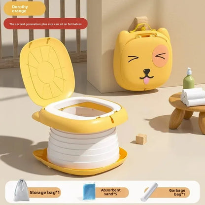 Portable Folding Children's Toilet Trainer for Outdoor Camping Car Travel Emergency Urinal Basin Baby Training Seat