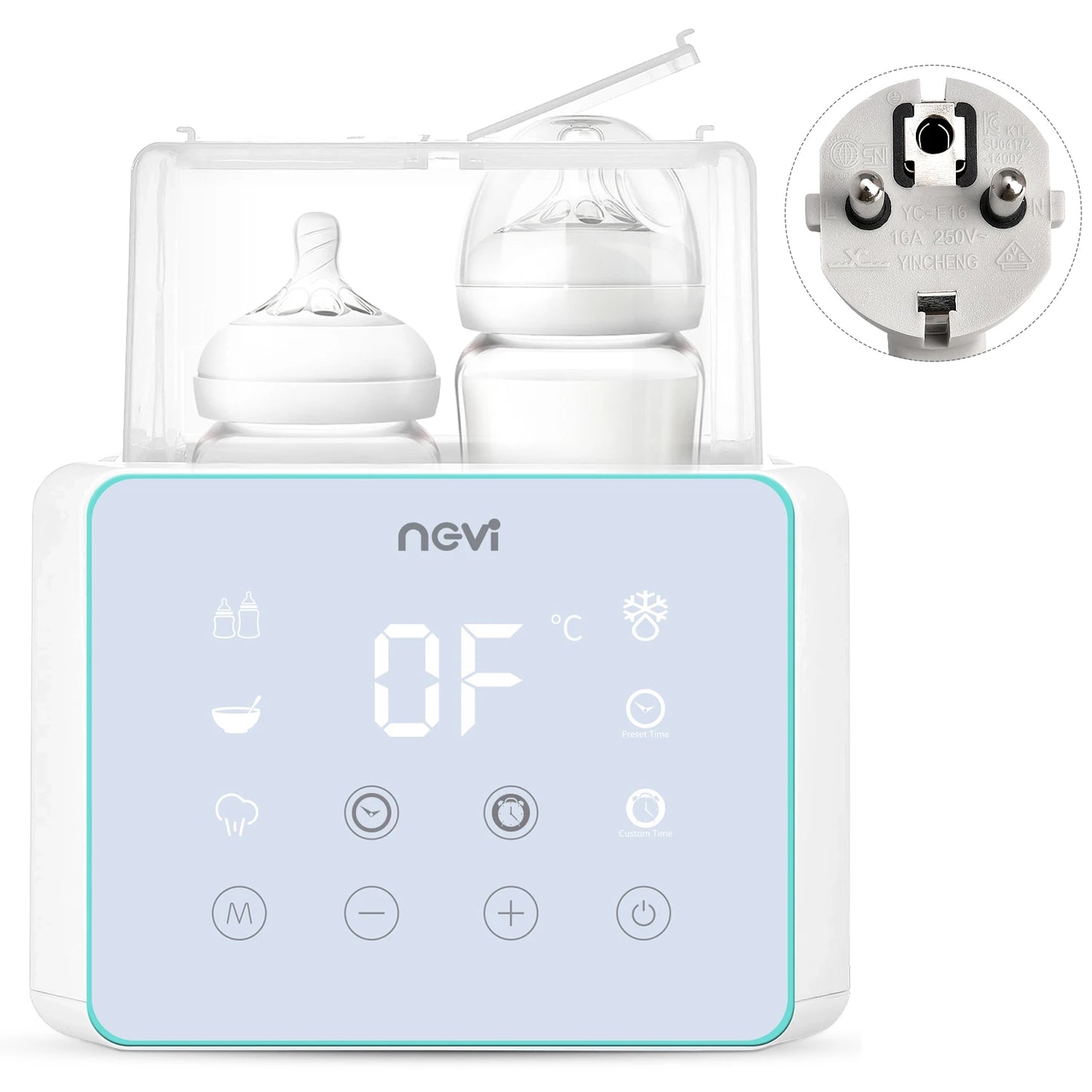 Baby Bottle Warmer & Bottle Sterilizer, Double Bottle Warmer for Breast Milk, LCD Display Accurate Temperature Control