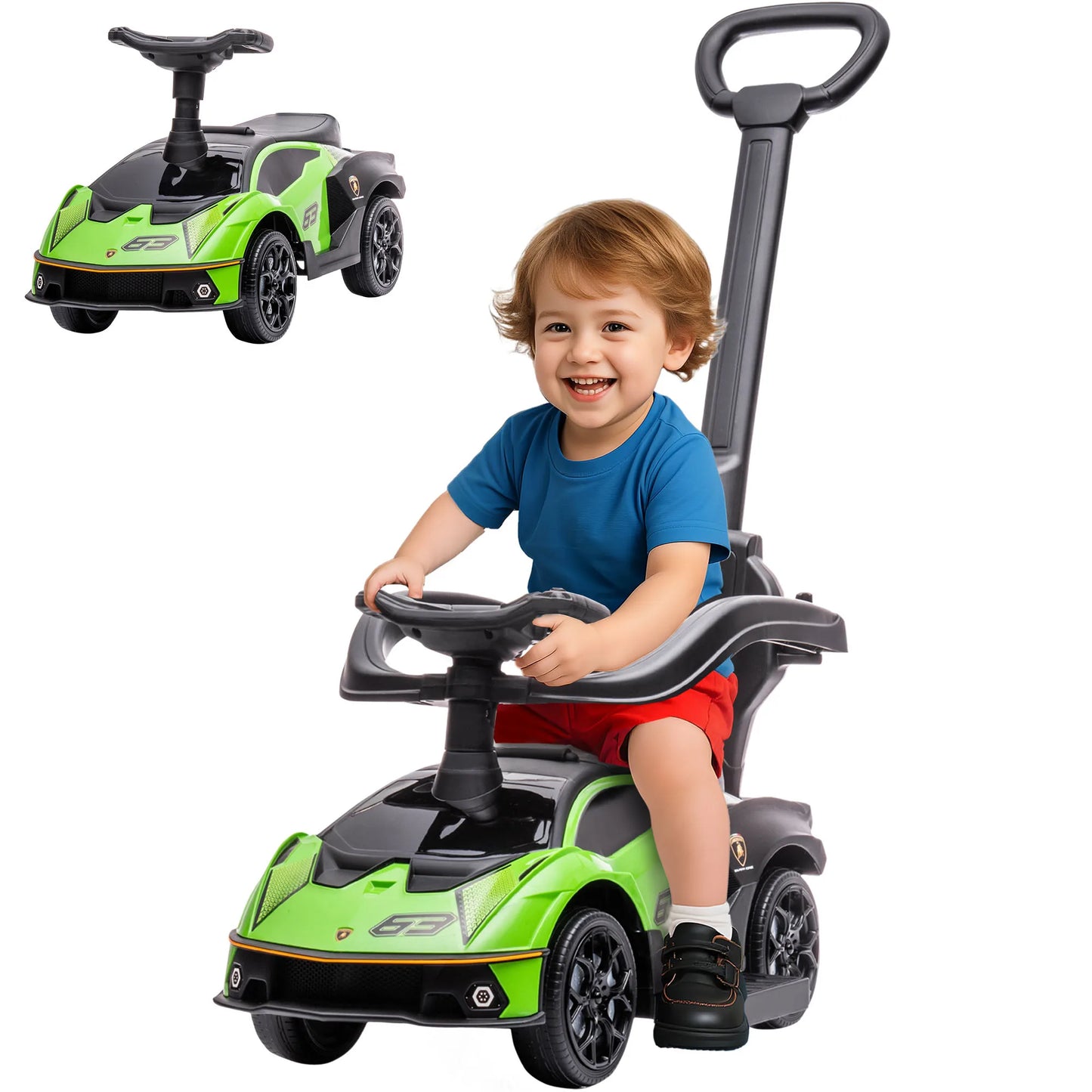 Lamborghini 2-in-1 Toddler Ride-On Push Car