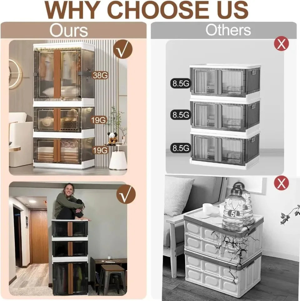 Folding Wardrobe Storage Cabinet Installation Free Movable Transparent Kids Clothing Organization Simple Foldable Closet Cabinet