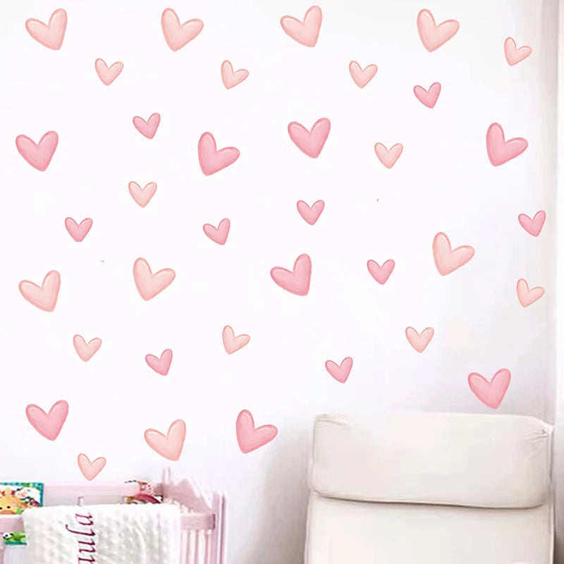 Sweet Dreams Nursery Heart Wall Stickers 60pcs