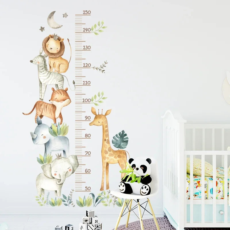 Animal Height Chart Wall Stickers – Track Every Precious Inch