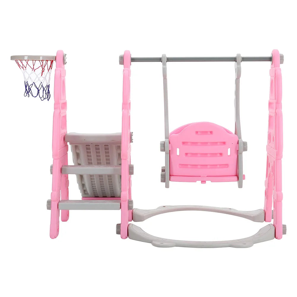BabyBlush Toddler Swing, Slide & Basketball Playset