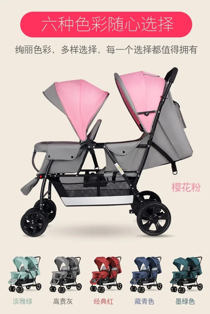 2025The Twin Strollers Sit Back and Forth in The Wheelbarrow, The Size of The Trolley, The Twin Trolley Can Sit and Lie Down.