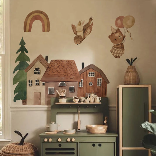 Nordic Small Town Wall Decals – Calm, Cozy & Magical