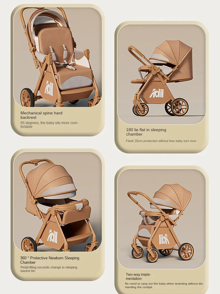 2026 New Update Newborn Stroller 360° Protective Sleep Pod 90° Spine P ...