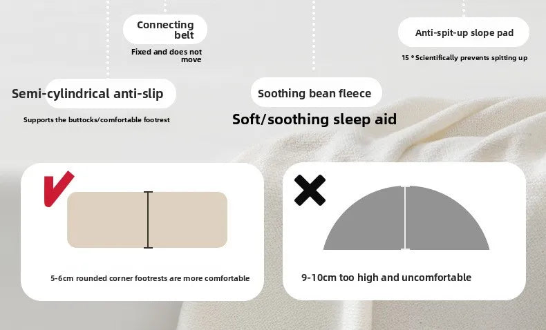 Baby Slope Pillow - Breathable Newborn Pillow for Preventing Milk Choking and Spitting Up - Lying-Down Feeding and Sleeping Aid