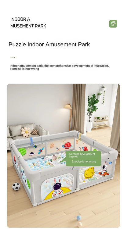 Baby Playpen Indoor Play Area for Infants Room Play Enclosure for Toddler Crawling Safety Barrier Includes 1.5cm Thick Floor Mat