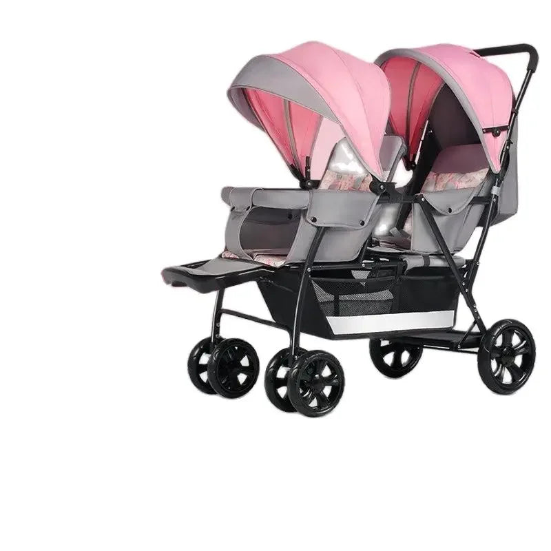 2025The Twin Strollers Sit Back and Forth in The Wheelbarrow, The Size of The Trolley, The Twin Trolley Can Sit and Lie Down.