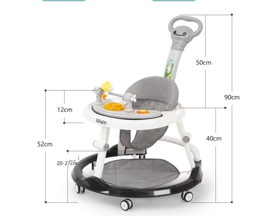 Multifunctional Baby Walker with Music-Anti O-shaped Legs & Anti-Fall Anti-Roll Design Suitable for Both Male and Female Infants