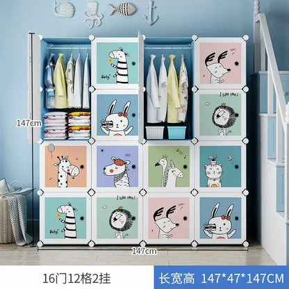 Baby Storage Organizer Wardrobe Dressers Closet Cube Wardrobe Plastic Armarios Para Sala De Estar Bedroom Furniture LQXP