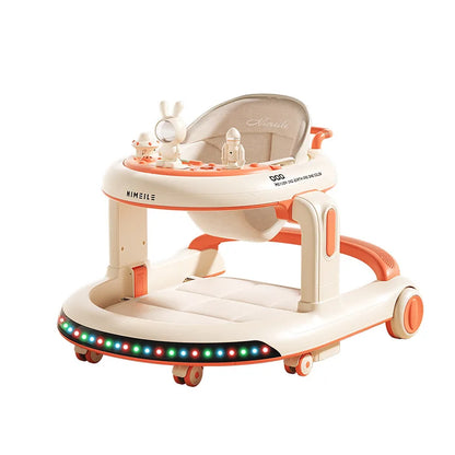 Baby Walker Anti-Rollover Trolley Multifunctional Toddler Walking Assistant Walkers Foldable Activity Walker With Music Toy