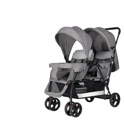 2025The Twin Strollers Sit Back and Forth in The Wheelbarrow, The Size of The Trolley, The Twin Trolley Can Sit and Lie Down.
