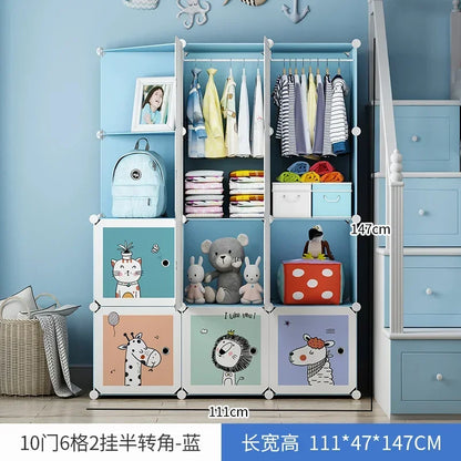Baby Storage Organizer Wardrobe Dressers Closet Cube Wardrobe Plastic Armarios Para Sala De Estar Bedroom Furniture LQXP