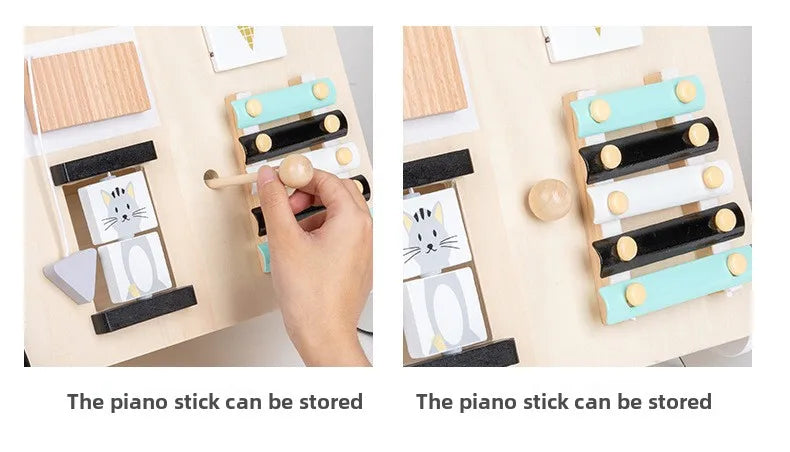 Wooden Baby Walker Cart - Anti Rollover & O-Shaped Leg Design, Adjustable Multifunctional Learning Walking Toy for Toddlers