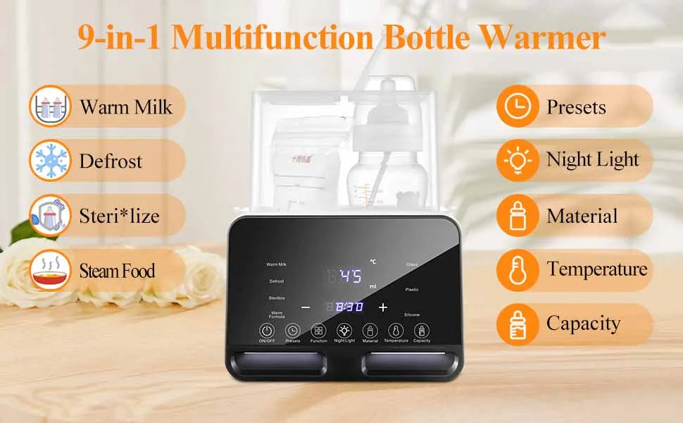 Baby Bottle Warmer Sterilizer Multifunction Fast Milk Bottle Warmers with Timer Accurate Temperature Control Newborn Accessories