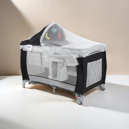 Multifunctional Newborn Baby Crib with Diaper Table & Mosquito Net