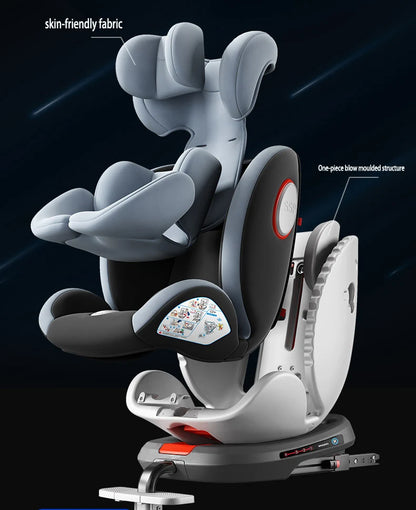 Child Car Safety Seats with ISOFIX for Baby Adjustable 360 Rotating Direction Angle 0-12 Years Suitable Car Seat with Footrest