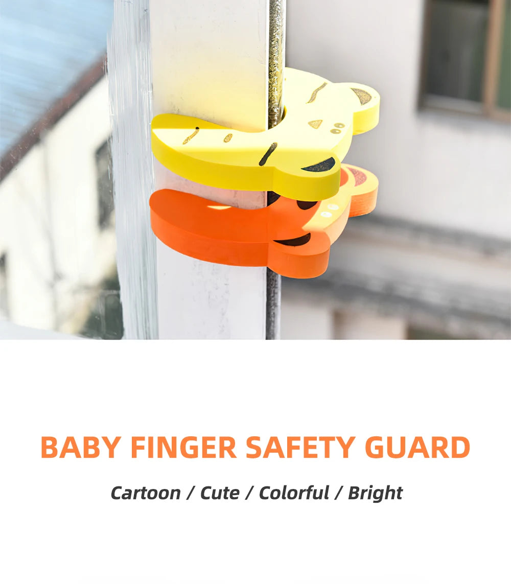 10Pcs  Baby Safety For Newborn Furniture Protection Card Door Stopper Security Cute Animal Care Child Lock Finger Protector