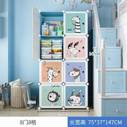 Baby Storage Organizer Wardrobe Dressers Closet Cube Wardrobe Plastic Armarios Para Sala De Estar Bedroom Furniture LQXP