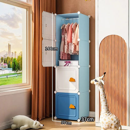 Modern Household Wardrobe Bedroom Furniture Organizer Rack Multilayer Plastics Storage Cabinets Of Collapsible Children Locker