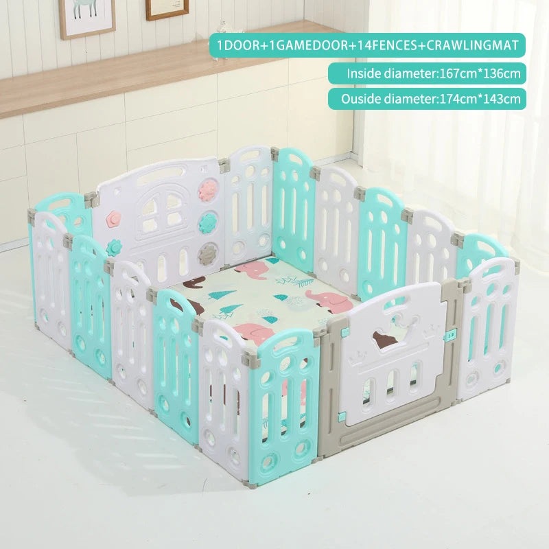 BabyBlush Large Baby Activity Playpen with Slide & Free Mat