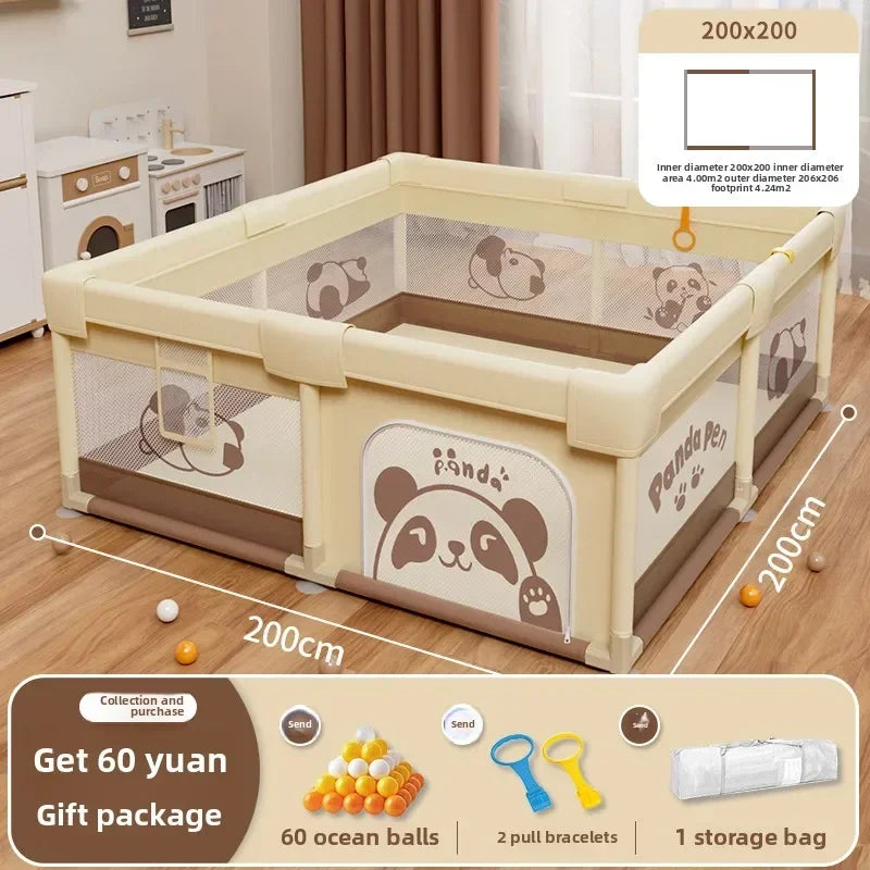 Safety Fence Foldable Baby Playpen Indoor Toddler Activity Area Crawling Mat Easy Assembly Non-Toxic Materials Indoor Playground
