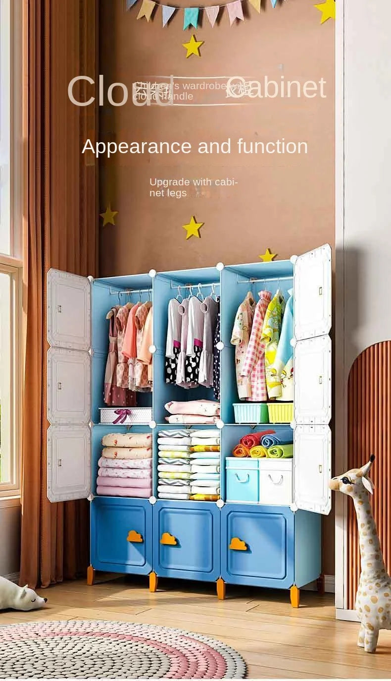 Modern Household Wardrobe Bedroom Furniture Organizer Rack Multilayer Plastics Storage Cabinets Of Collapsible Children Locker