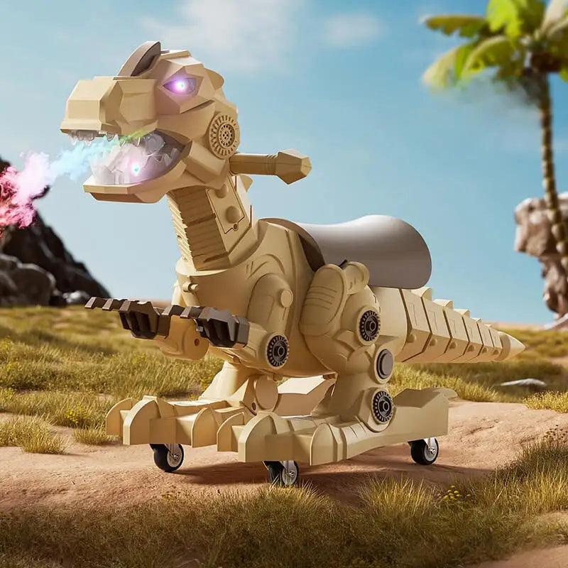 Dinosaur Ride-On Toy with Lights, Music & Mist Spray