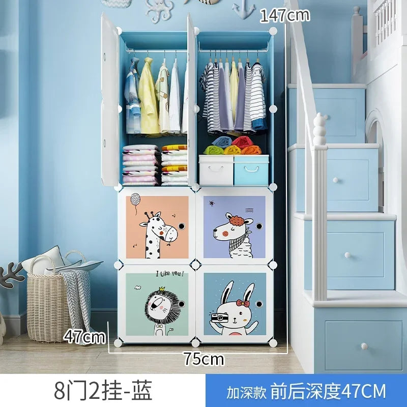 Baby Storage Organizer Wardrobe Dressers Closet Cube Wardrobe Plastic Armarios Para Sala De Estar Bedroom Furniture LQXP