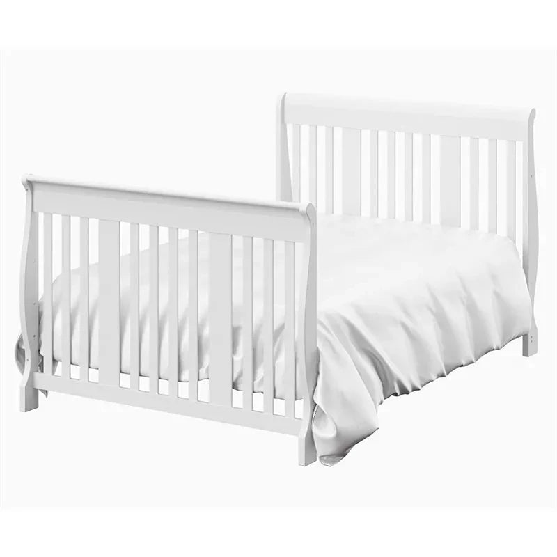 Luxury European Pine Wood Baby Crib with Changing Table & Storage Drawers