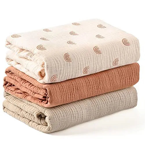 Baby cotton yarn quilt three-piece wrapping towel newborn six-layer wrapping blanket