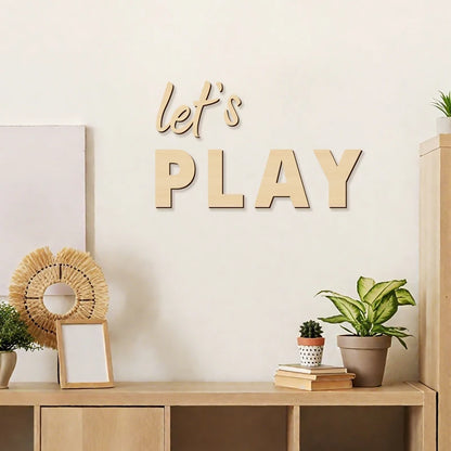 “Let’s Play” Wooden Wall Sign – Playroom Magic Starts Here