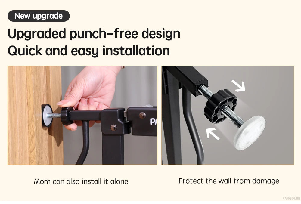 75~147cm Fence Playpen Baby Gate Children's Safety Barrier Stair Security Door for Dogs Pressure-mounted Baby Safety Gate