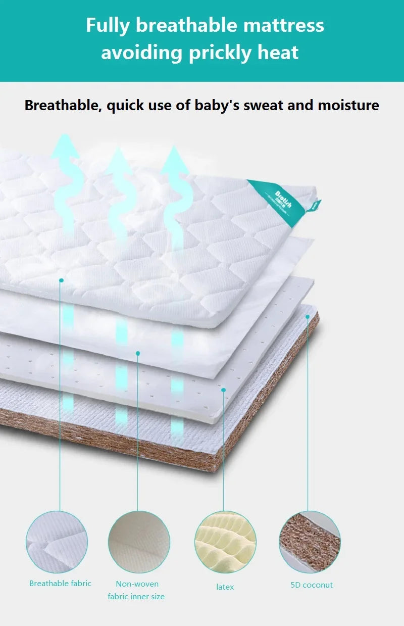 120x60cm Crib Mattress Double-sided Toddler Bed Mattresses Baby Cradle Mattresses for Crib All Seasons Bassinet Mattress Pad