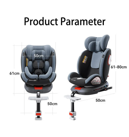Child Car Safety Seats with ISOFIX for Baby Adjustable 360 Rotating Direction Angle 0-12 Years Suitable Car Seat with Footrest