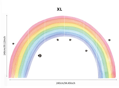Dreamy Pastel Rainbow Wall Mural Sticker