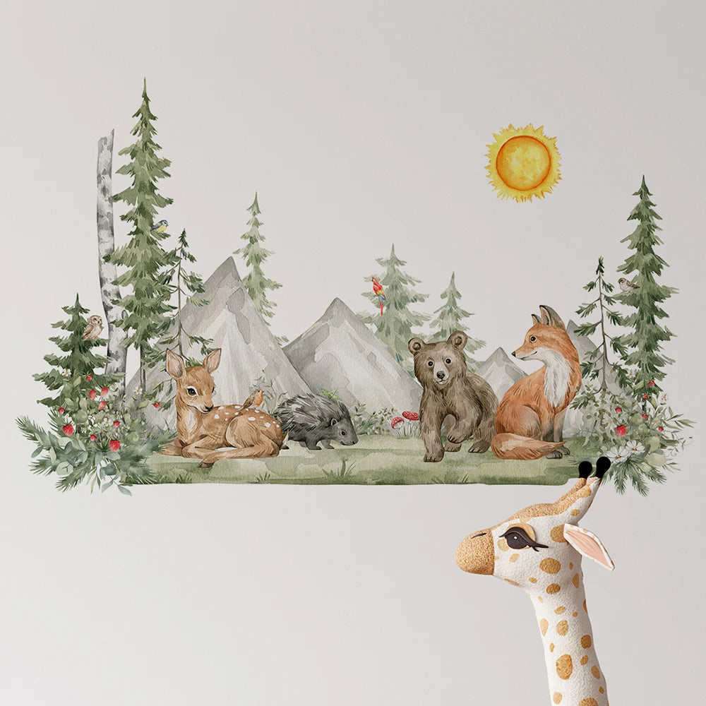 Hand-Painted Woodland Forest Wall Stickers