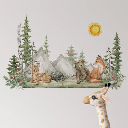 Hand-Painted Woodland Forest Wall Stickers