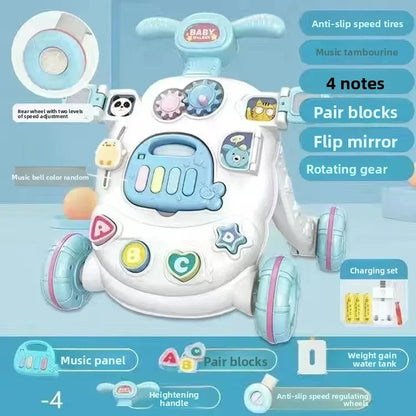 Anti-Tip Baby Walker Push Cart Toy for Learning to Walk 3-18 Months Hand Push Step Assisting Child Development Products