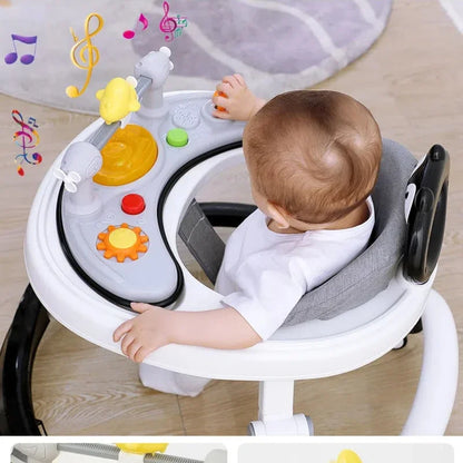 Multifunctional Baby Walker with Music-Anti O-shaped Legs & Anti-Fall Anti-Roll Design Suitable for Both Male and Female Infants