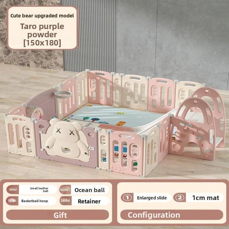 Kids Indoor Safety Playpen Foldable Baby Barrier Slide Swing Fun Activity Center Toddlers Home Use Secure Protective Play Area