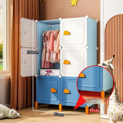 Modern Household Wardrobe Bedroom Furniture Organizer Rack Multilayer Plastics Storage Cabinets Of Collapsible Children Locker