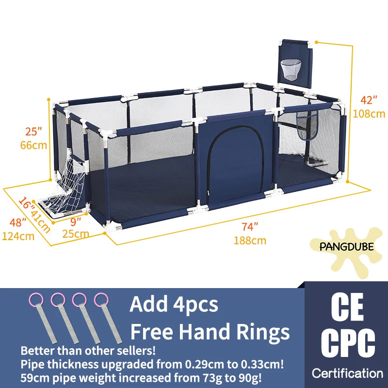 PANGDUBE Baby Playpen for Children Play Area Baby Playground 6 Month~6 Years Old Kids Ball Pit Playpen Indoor Baby Safety Fence
