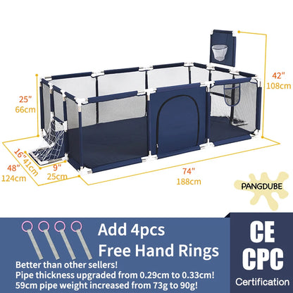 PANGDUBE Baby Playpen for Children Play Area Baby Playground 6 Month~6 Years Old Kids Ball Pit Playpen Indoor Baby Safety Fence