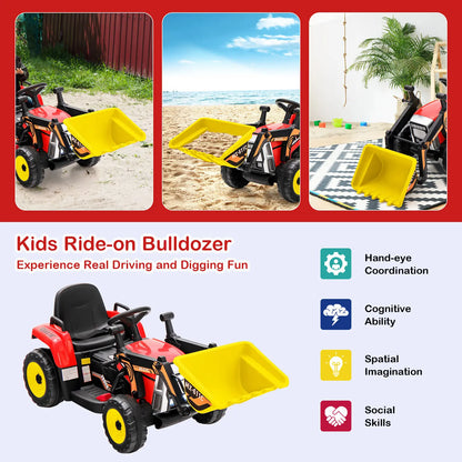 12V Kids Ride-On Excavator Loader with Remote Control